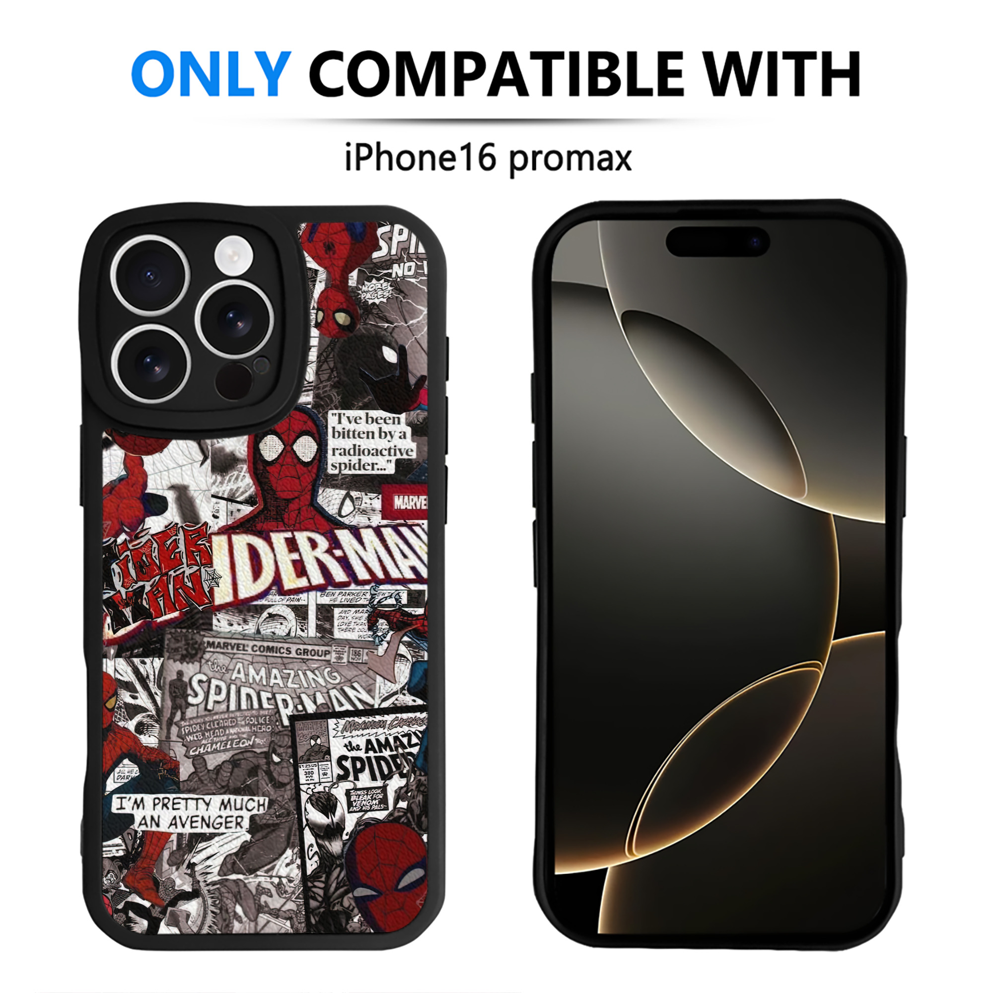 Spider Man スパイダーマン 【iPhone 16シリーズ対応】シリコンスマホケース（レザー調） 材質：シリコン